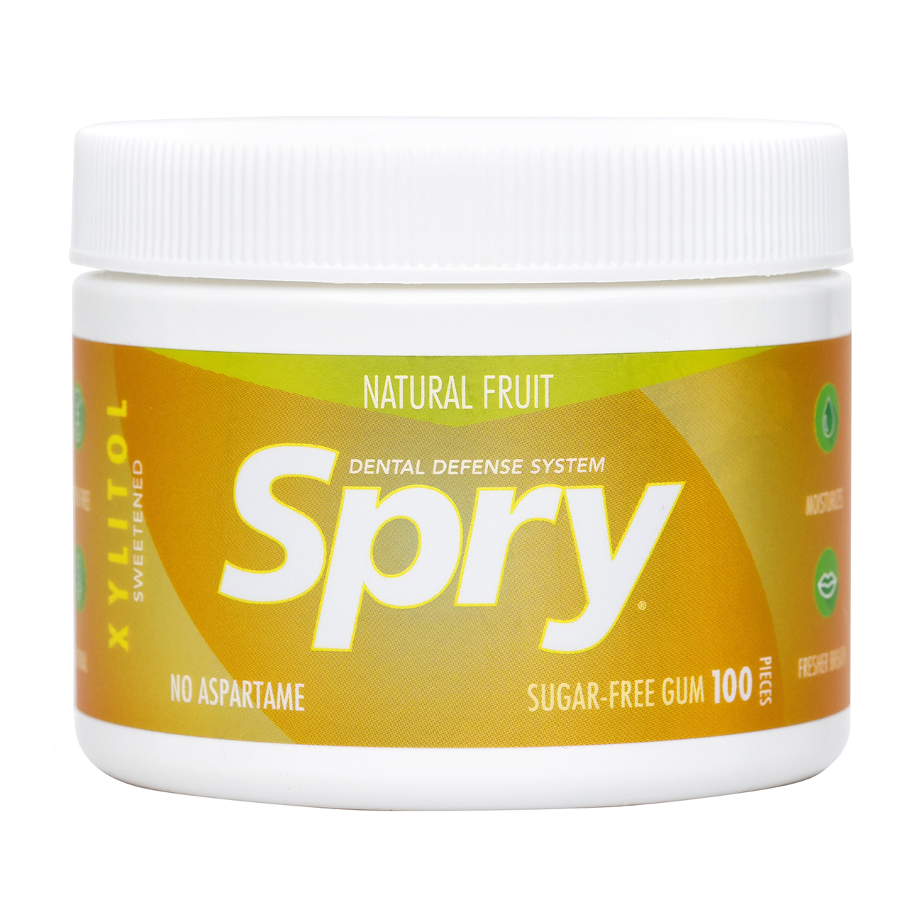 

Натуральна жувальна гумка Spry Natural Fruit Sugar-Free Gum з фруктовим смаком та ксилітом, без цукру, 100 шт