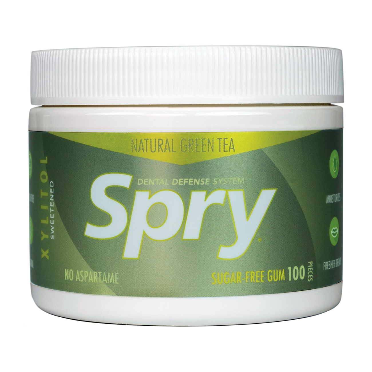 

Натуральна жувальна гумка Spry Natural Green Tea Sugar-Free Gum з зеленим чаєм та ксилітом, без цукру, 100 шт