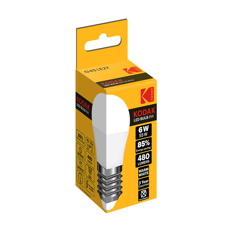 

LED-лампа Kodak Golf G45 E27 6W 3000K, 1 шт