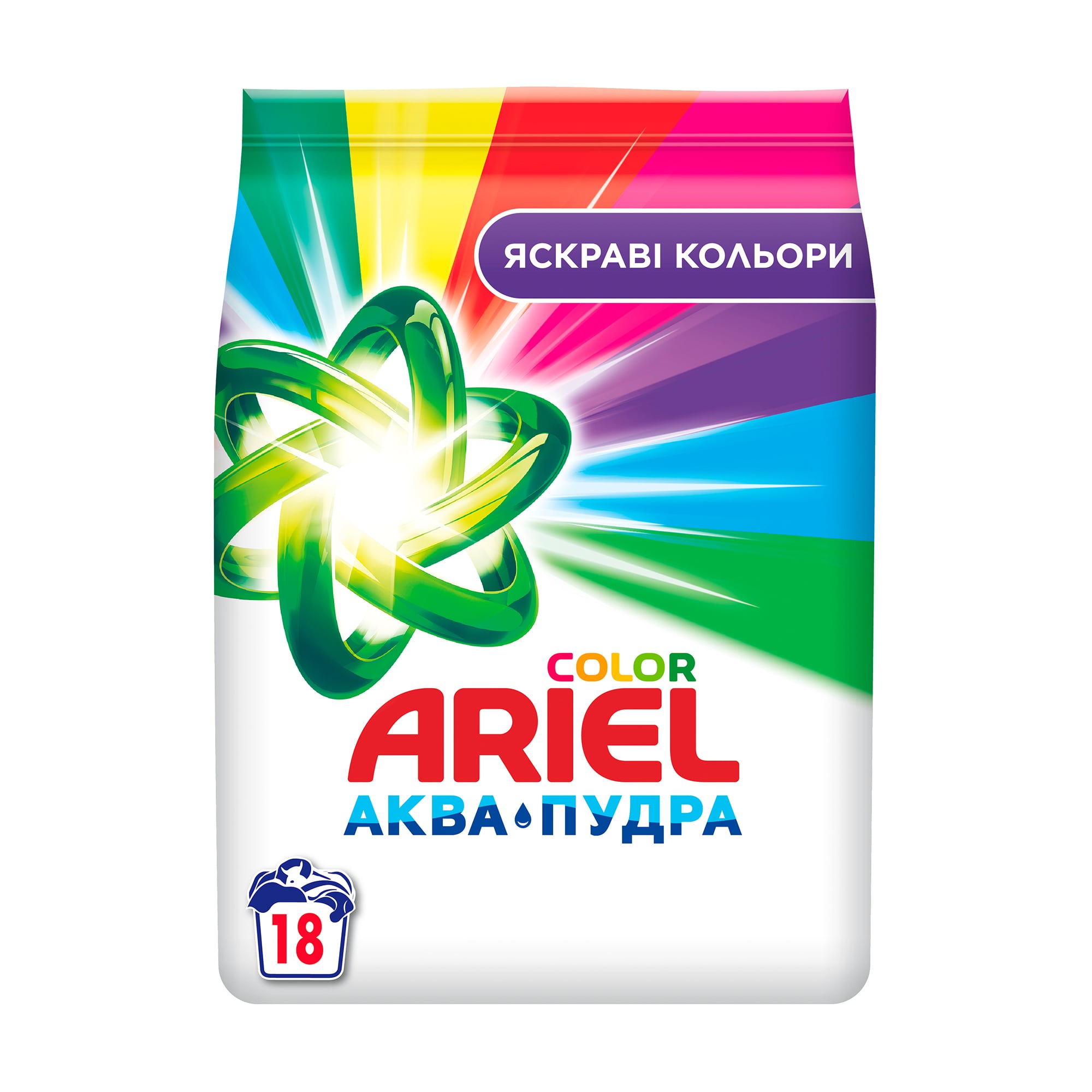 

Уцінка! Пральний порошок Ariel Аква-Пудра Color Яскраві кольори, автомат, 18 циклів прання, 2.7 кг
