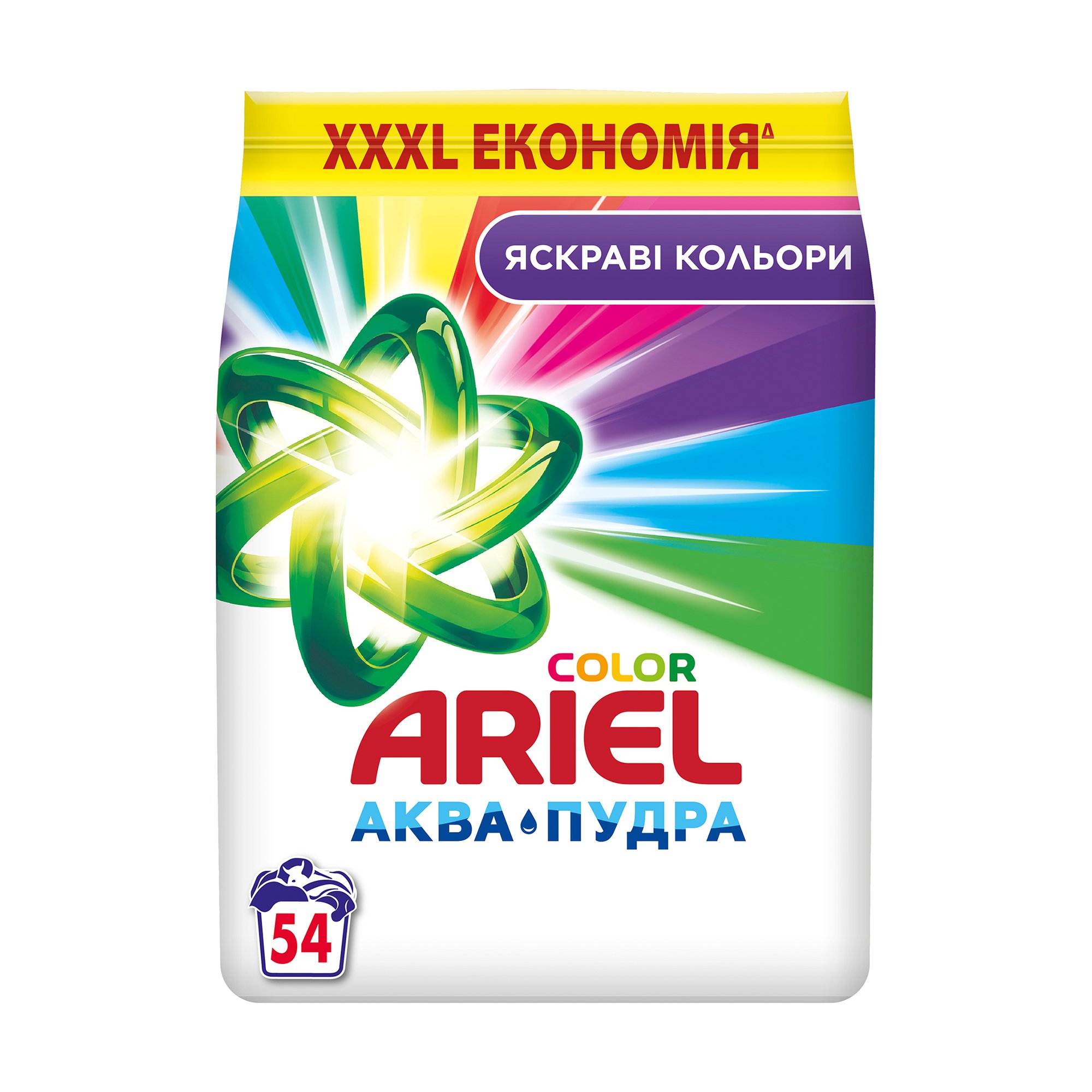 

Пральний порошок Ariel Аква-Пудра Color автомат, 54 цикли прання, 8.1 кг