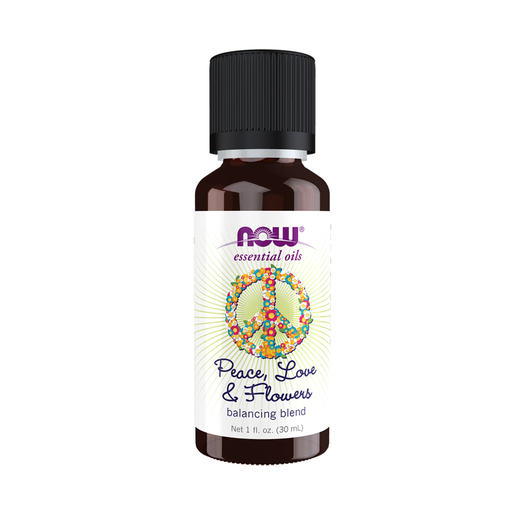 

Суміш ефірних олій Now Foods Essential Oils Peace, Love & Flovers Balancing Blend, 30 мл