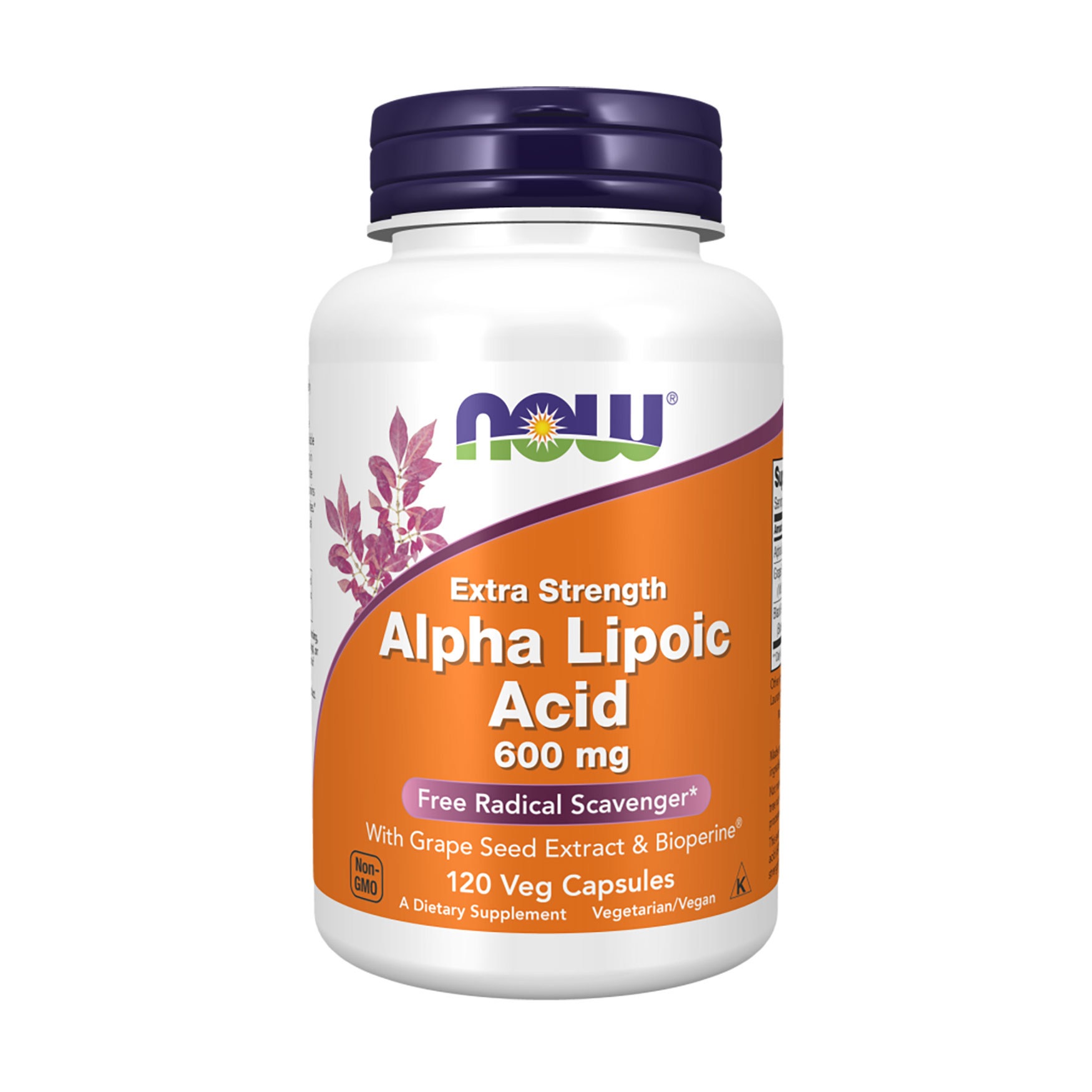 

Альфа-ліпоєва кислота NOW Foods Alpha Lipoic Acid 600 мг, 120 вегетаріанських капсул