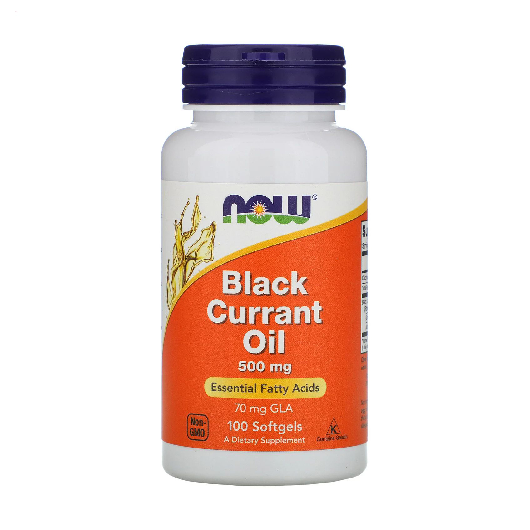 

Олія чорної смородини NOW Foods Black Currant Oil 500 мг, 100 капсул