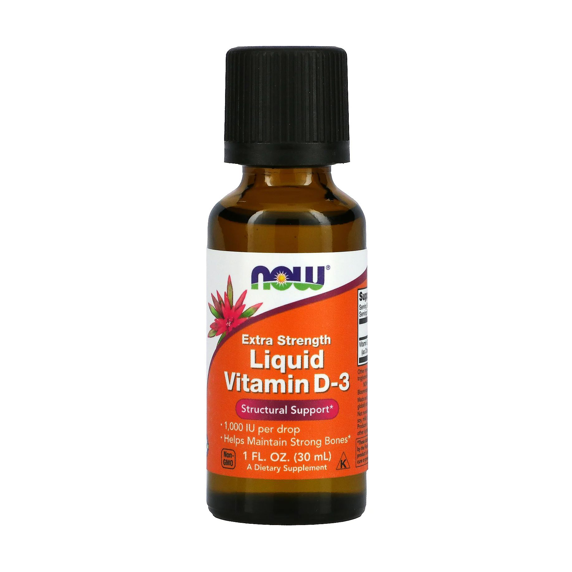 

Вітамін Д3 NOW Foods Liquid Vitamin D3 з підвищеною силою 1000 МО, в краплях, 30 мл