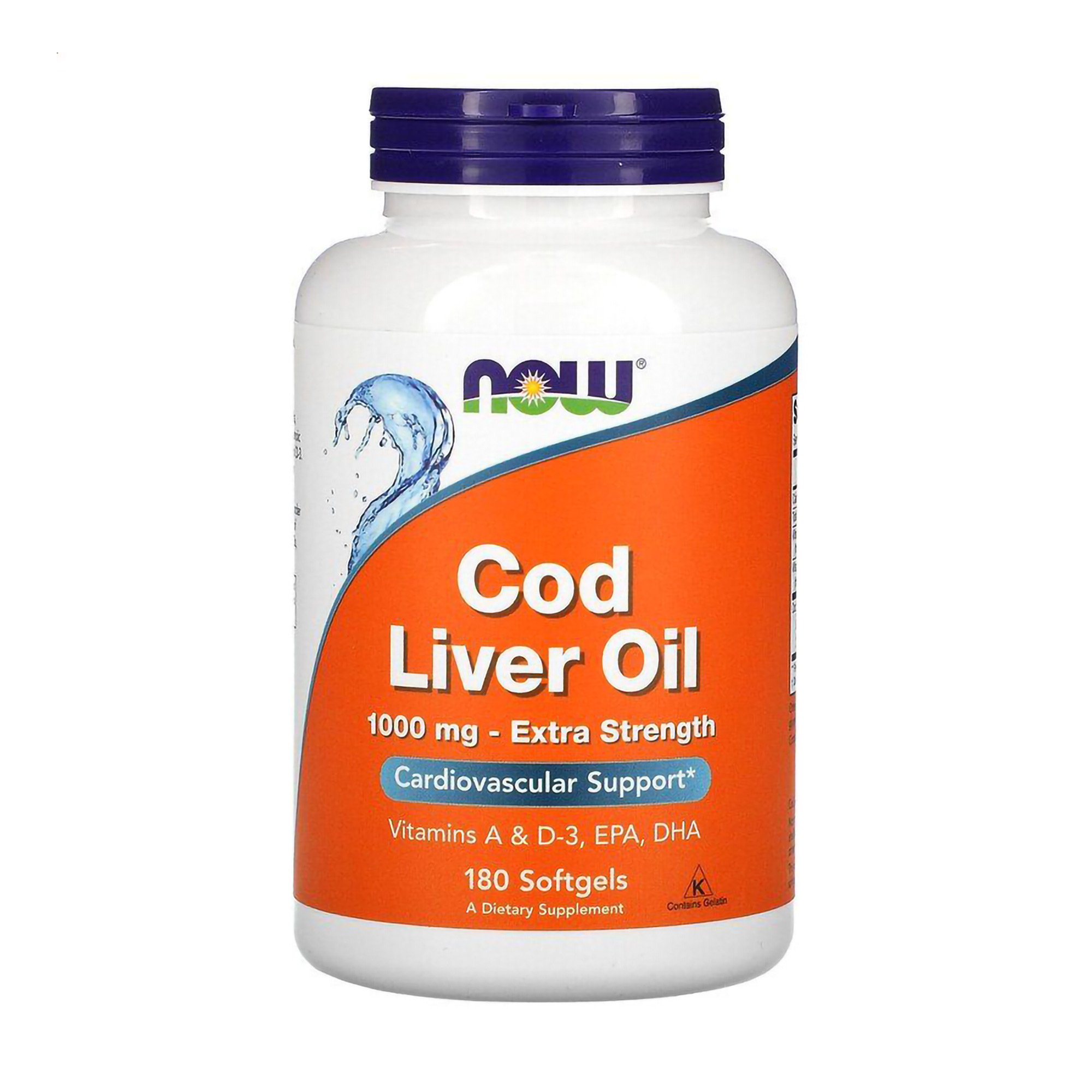 

Олія печінки тріски NOW foods Cod Liver Oil 1000 мг, 180 капсул