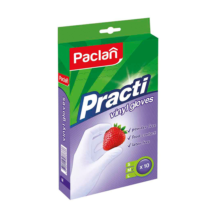 

Рукавички вінілові Paclan розмір М, 10 шт