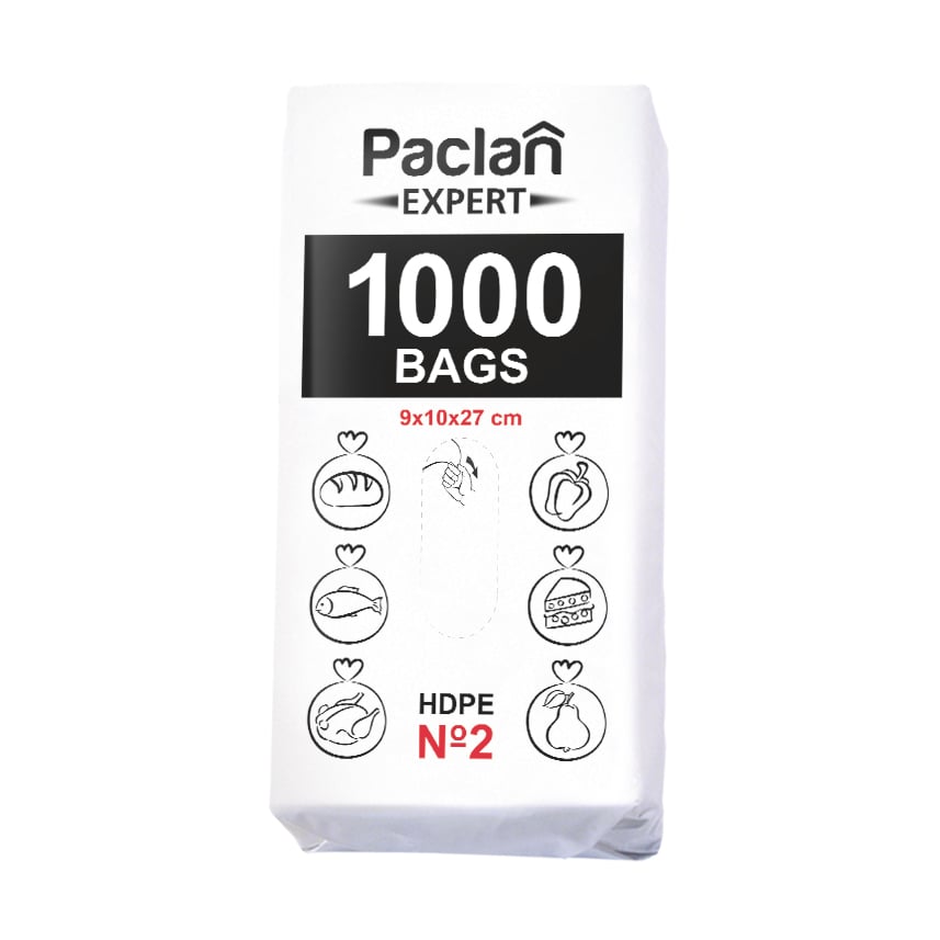 

Пакети фасувальні Paclan Expert HDPE 2, 9*10*27 см, 1000 шт