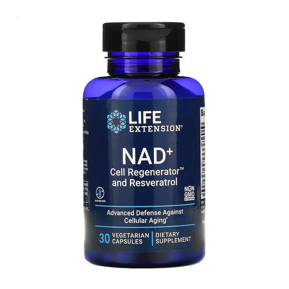 

Нікотинамід, рибозид із ресвератролом Life Extension NAD+ Cell Regenerator and Resveratrol, 30 капсул
