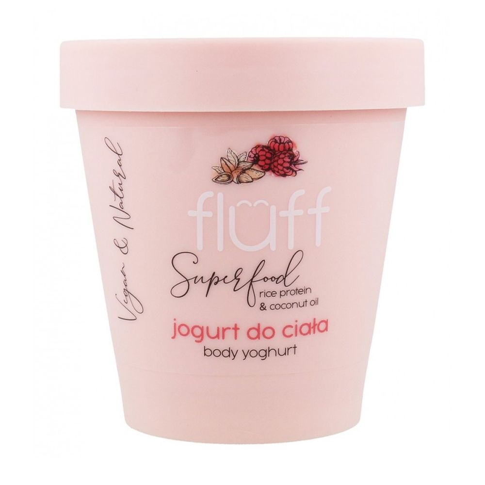 

Йогурт для тіла Fluff Body Yoghurt Raspberries & Almonds Малина та мигдаль, 180 мл