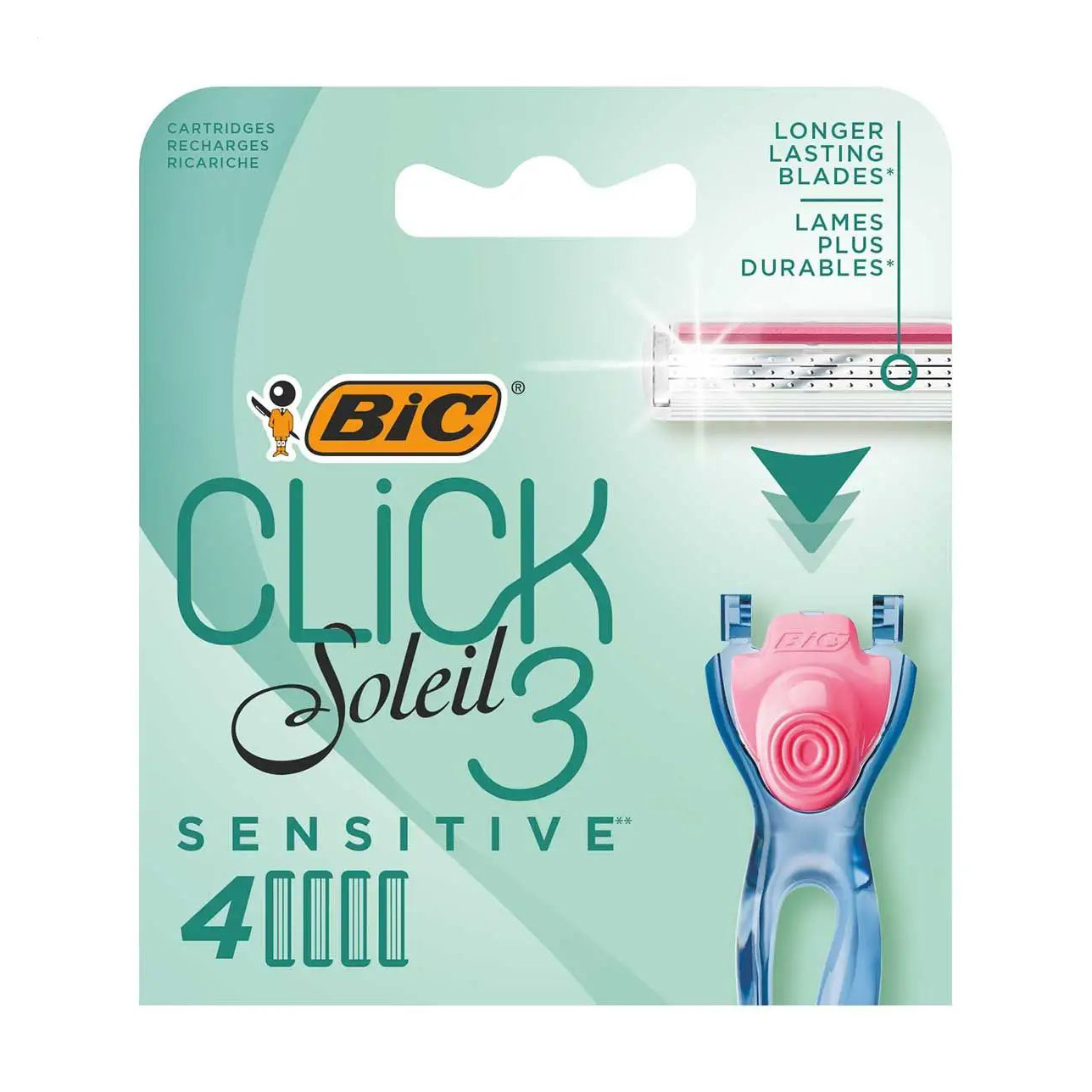 

Уцінка! Змінні касети для гоління Bic Click 3 Soleil Sensitive жіночі, 4 шт