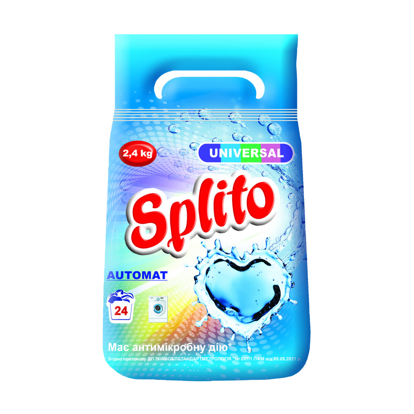 

Уцінка! Пральний порошок Splito Universal автомат, 30 циклів прання, 2.4 кг