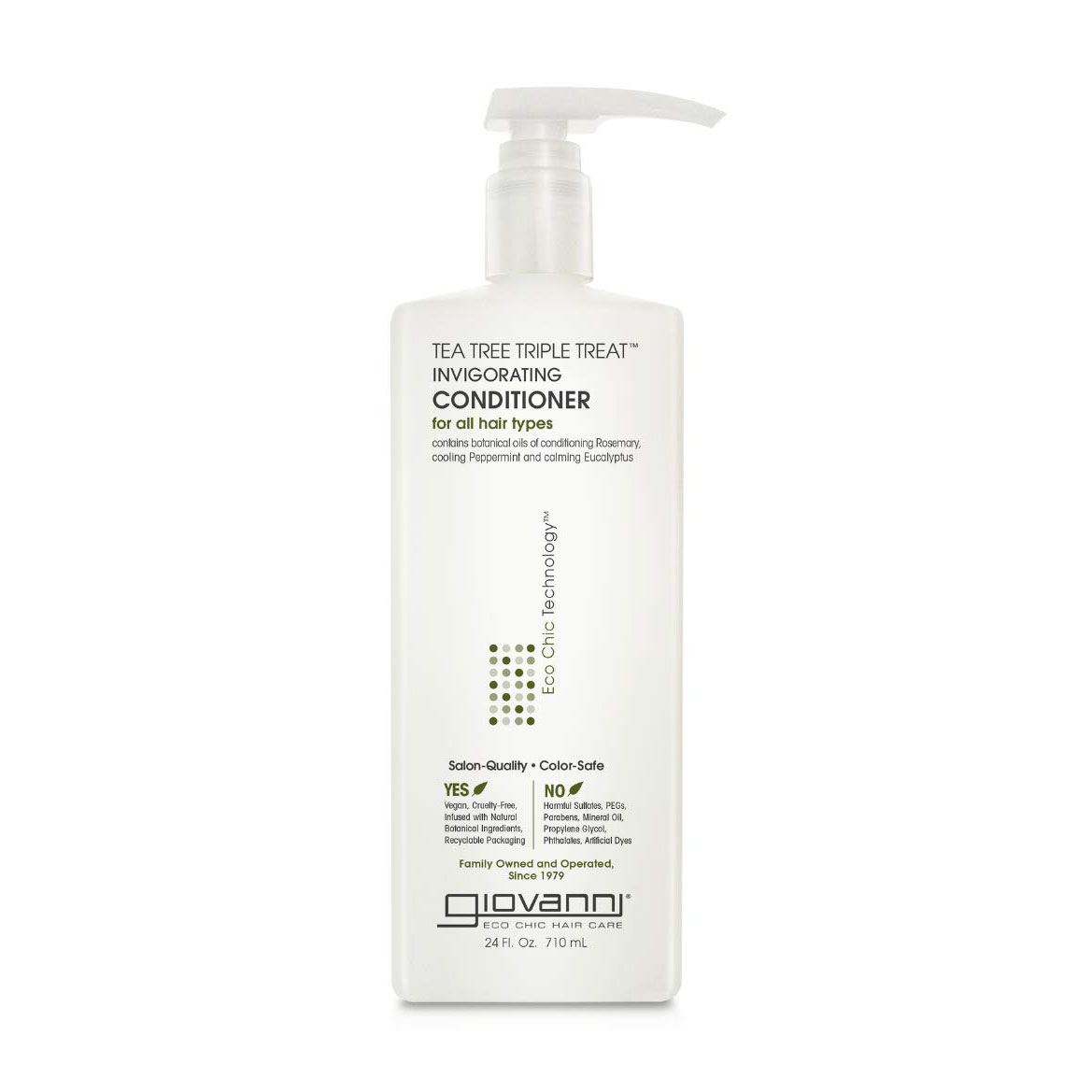 

Енергетичний кондиціонер Giovanni Eco Chic Hair Care Tea Tree Triple для всіх типів волосся, з чайним деревом, 710 мл