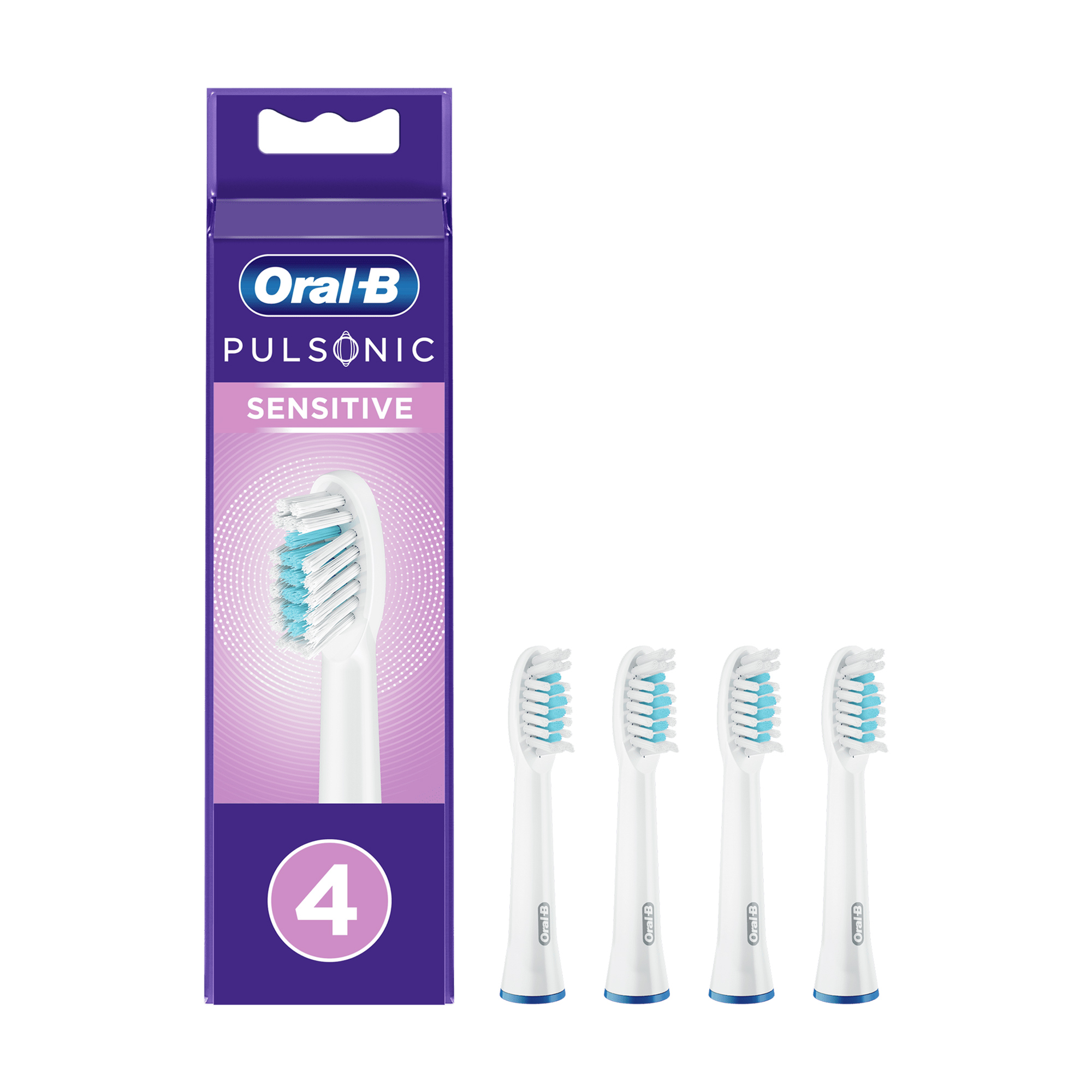 Акция на Змінні насадки для електричної зубної щітки Oral-B Pulsonic Sensitive для чутливих зубів, 4 шт от Eva