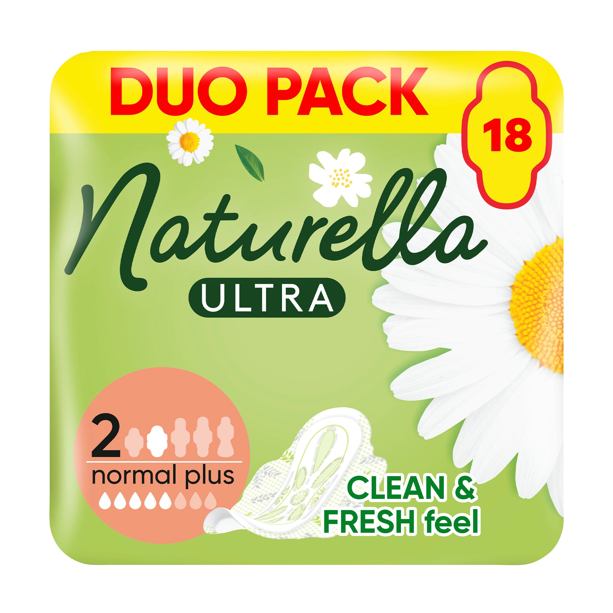 

Гігієнічні прокладки NATURELLA Ultra Normal Plus з крильцями, 18 шт
