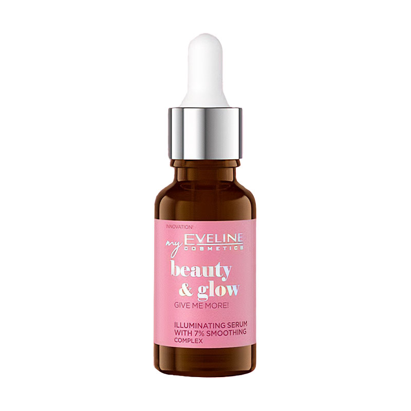 

Сироватка для обличчя, що надає сяйва Eveline Cosmetics Beauty & Glow Give Me More! Serum з 7% розгладжувальним комплексом, 18 мл