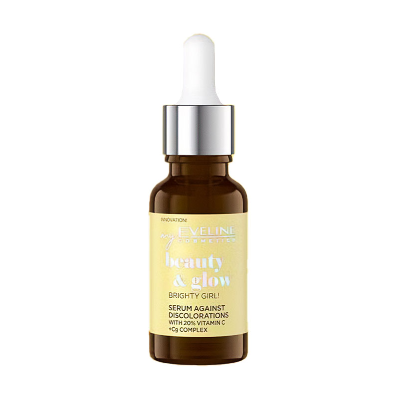 

Уцінка! Сироватка, яка вирівнює тон шкіри обличчя Eveline Cosmetics Beauty & Glow Bright Girl Serum з 20% комплексом вітамінів C та Cg, 18 мл