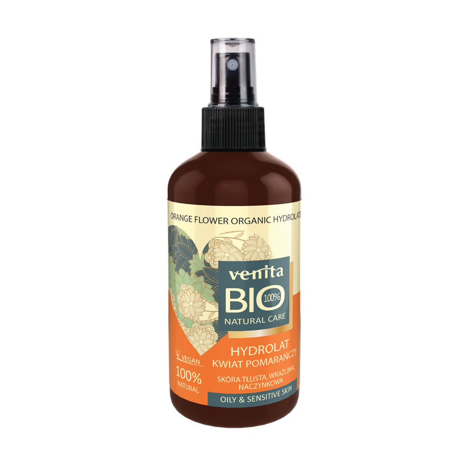 

Гідролат для обличчя Venita Bio Natural Care Orange Flower, Квітки апельсину, для жирної та чутливої шкіри, 100 мл