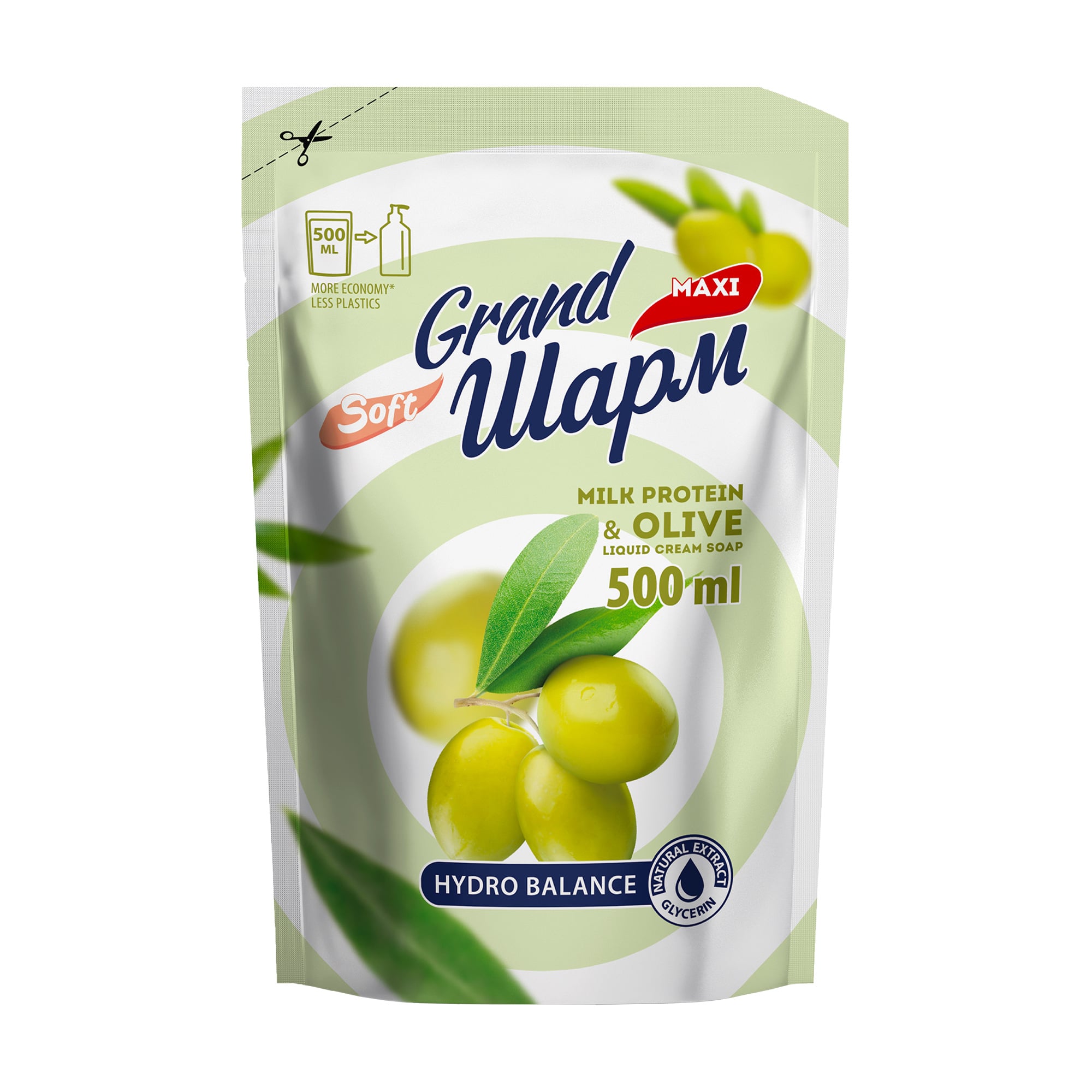 

Рідке мило Grand Шарм Maxi Молочний протеїн та олива, 500 мл (запаска)