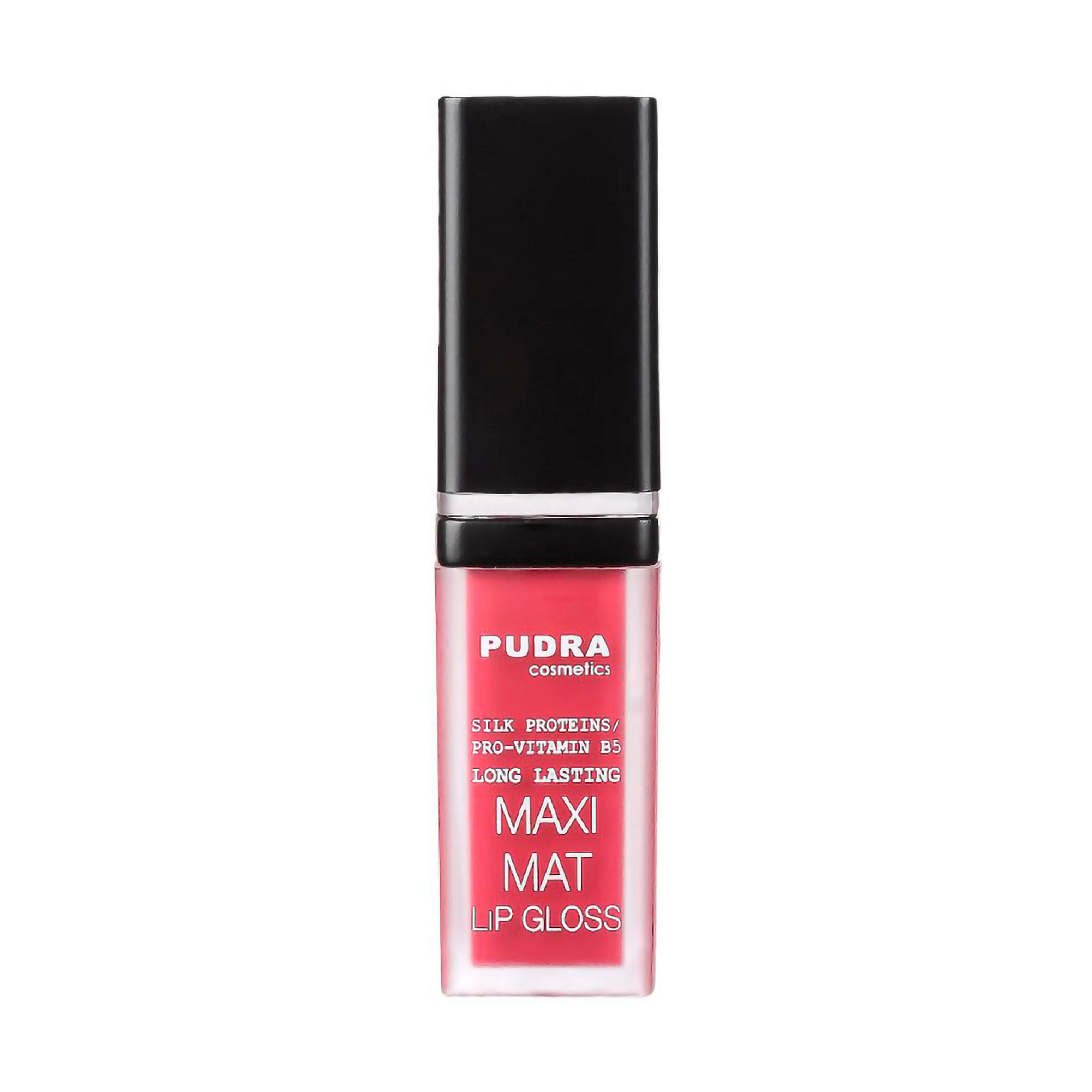 

Уцінка! Матовий блиск для губ Pudra Cosmetics Maxi Matt Long Lasting Lip Gloss з протеїнами шовку та провітаміном B5, 10, 7 мл
