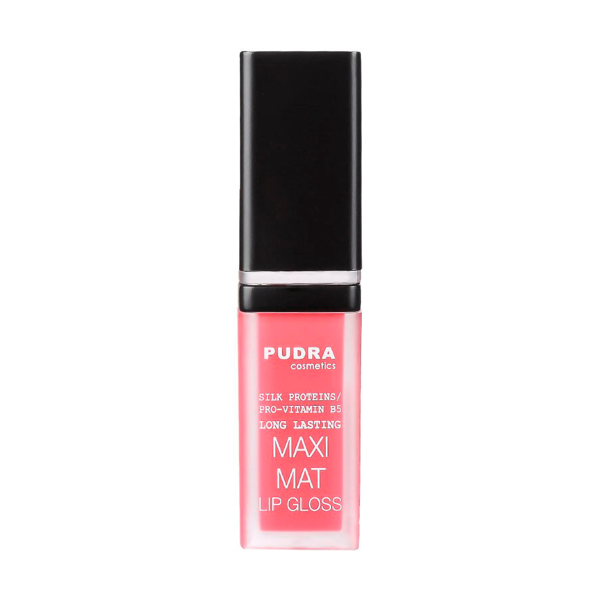 

Уцінка! Матовий блиск для губ Pudra Cosmetics Maxi Matt Long Lasting Lip Gloss з протеїнами шовку та провітаміном B5, 11, 7 мл
