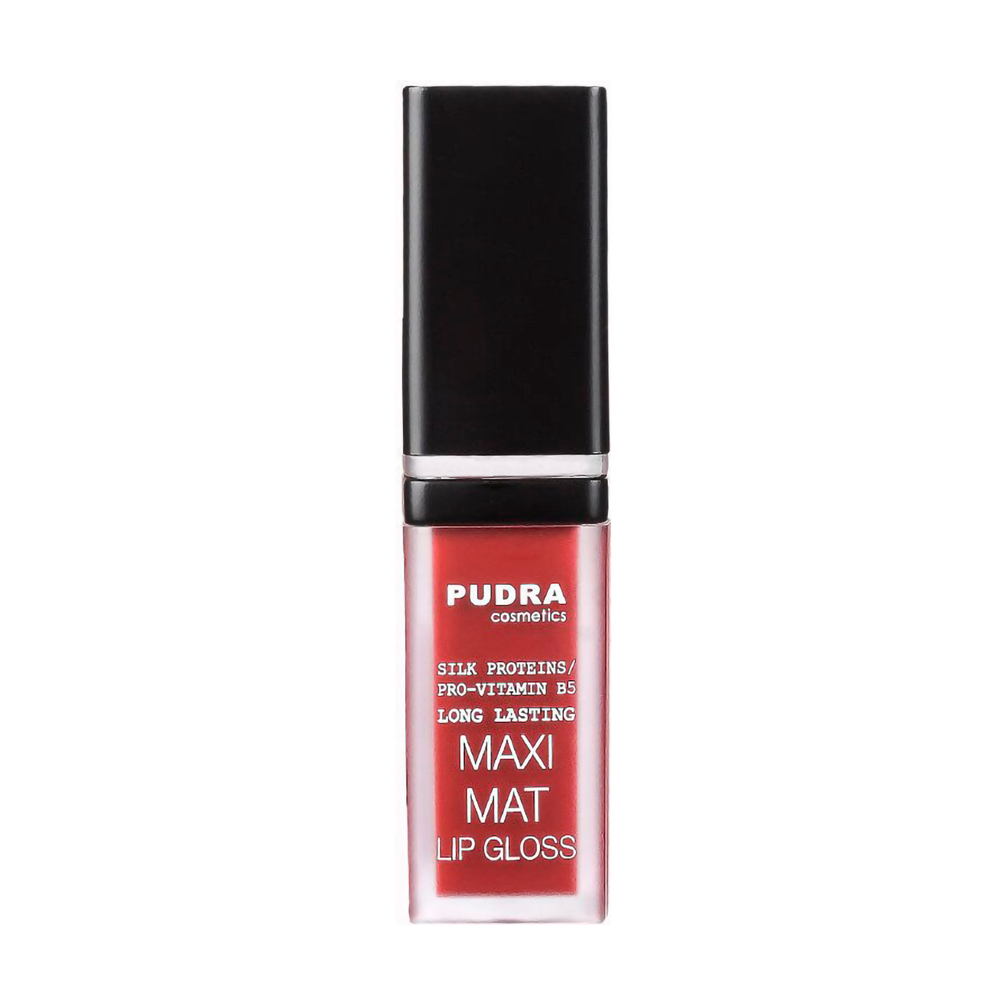 Матовий блиск для губ Pudra Cosmetics Maxi Matt Long Lasting Lip Gloss з протеїнами шовку та провітаміном B5, 15, 7 мл