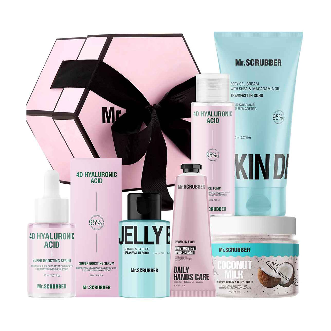 

Набір Mr. Scrubber Girl Set (скраб, 250 мл + крем для рук, 30 г + гель для душу, 100 мл + тонік, 250 мл + сироватка, 30 мл + крем-гель, 150 мл)
