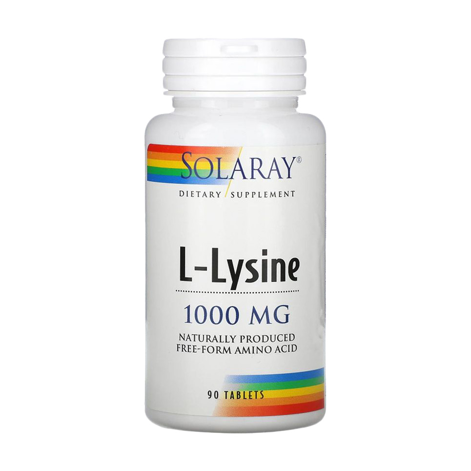 

L-Лізин Solaray L-Lysine 1000 мг, 90 таблеток