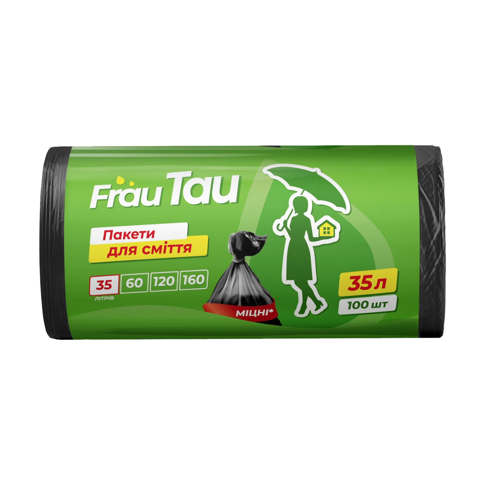 

Пакети для сміття Frau Tau чорні 35 л, 100 шт