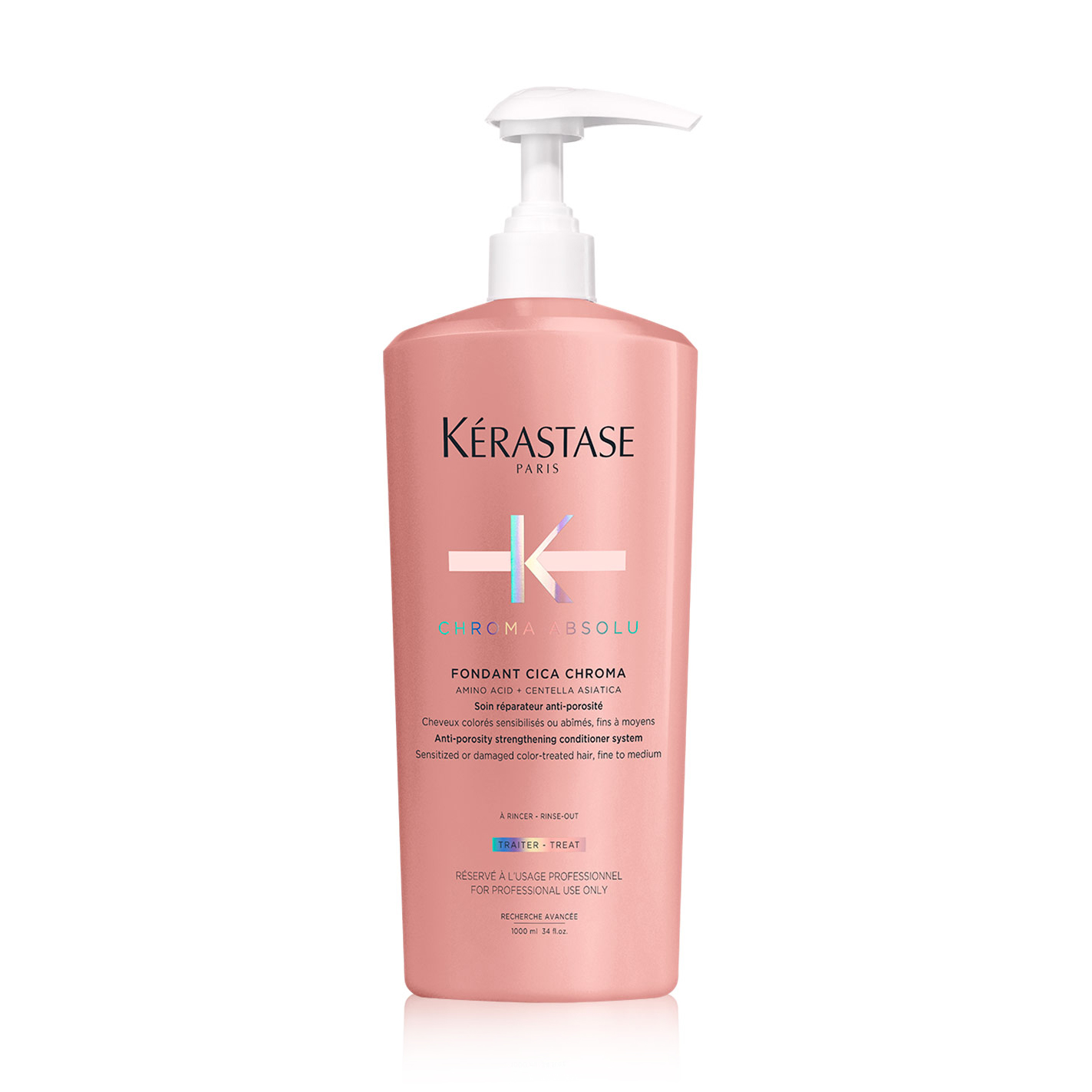 

Кондиціонер Kerastase Chroma Absolu Fondant Cica Chroma для зміцнення пористого фарбованого чутливого та пошкодженого волосся, 1 л