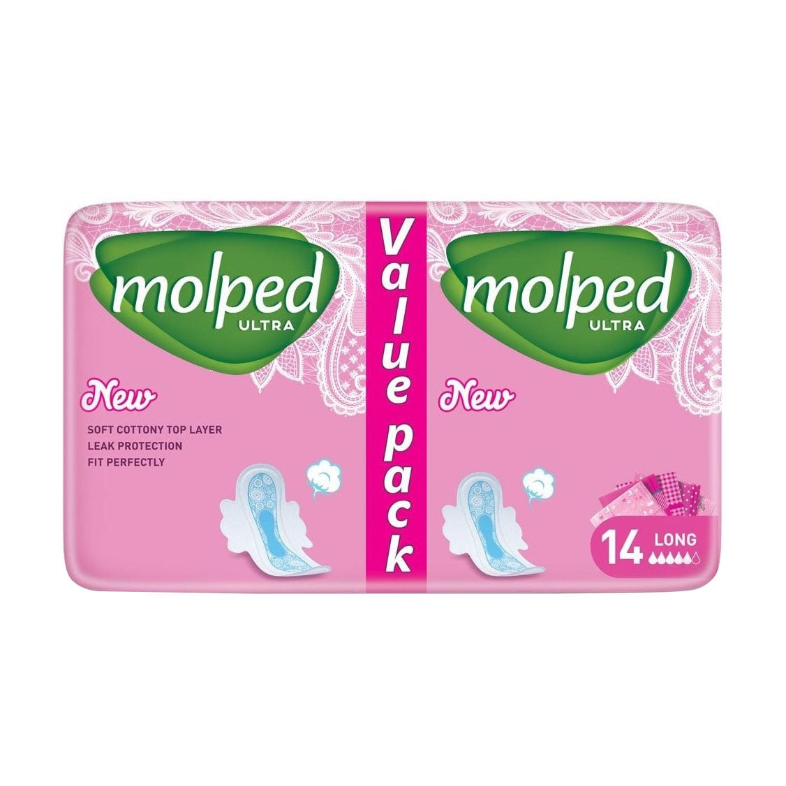 

Гігієнічні прокладки Molped Ultra Long, 14 шт