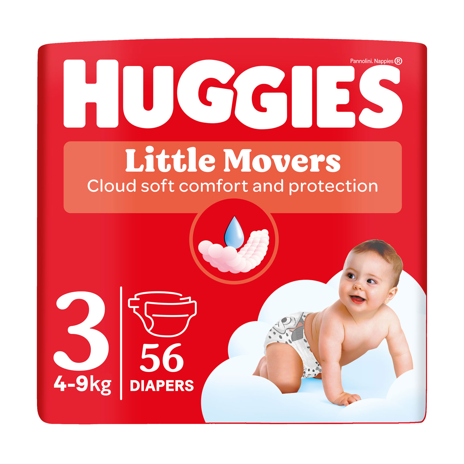 

Підгузки Huggies Little Movers Jumbo розмір 3 (4-9 кг), 56 шт