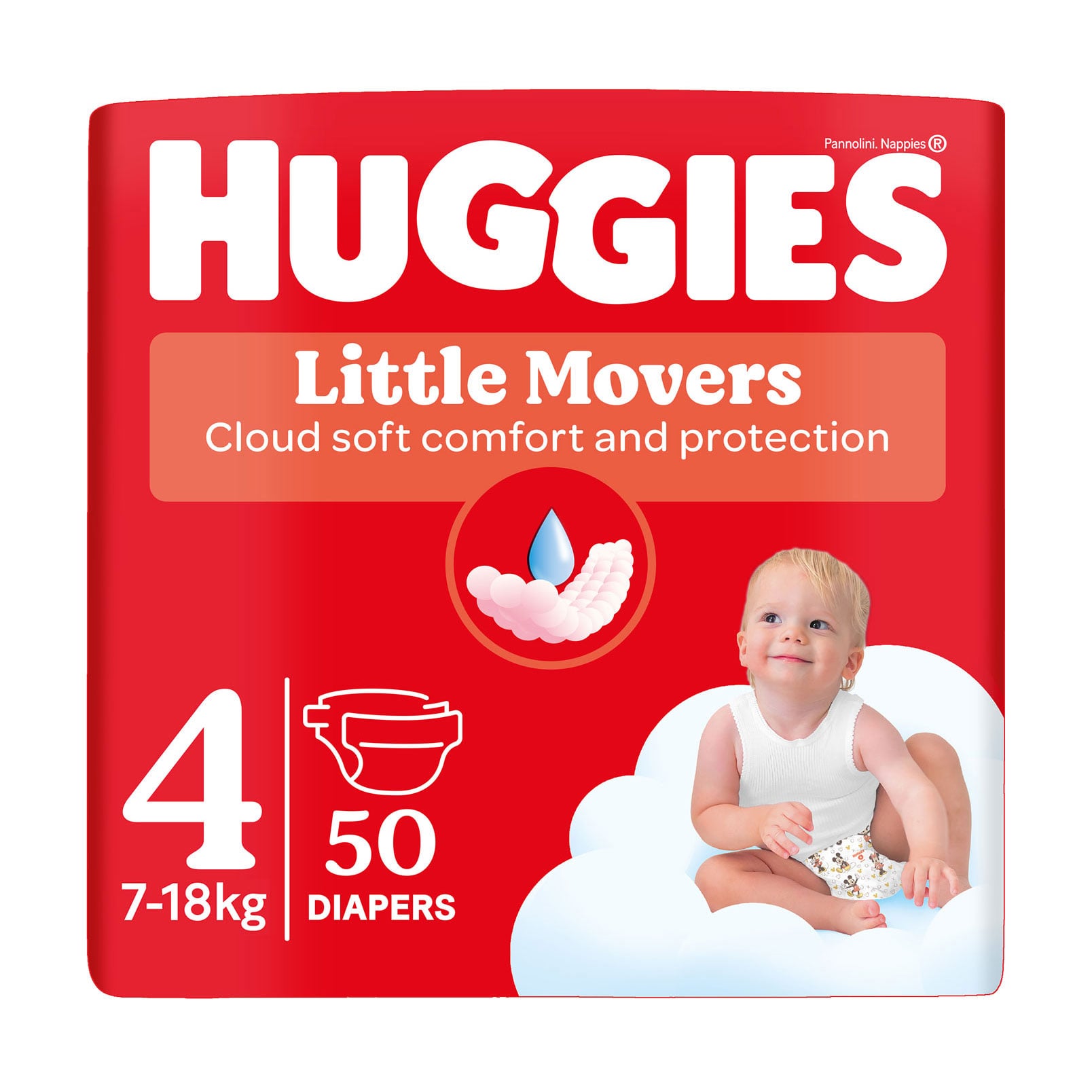 

Підгузки Huggies Little Movers Jumbo розмір 4 (7-18 кг), 50 шт