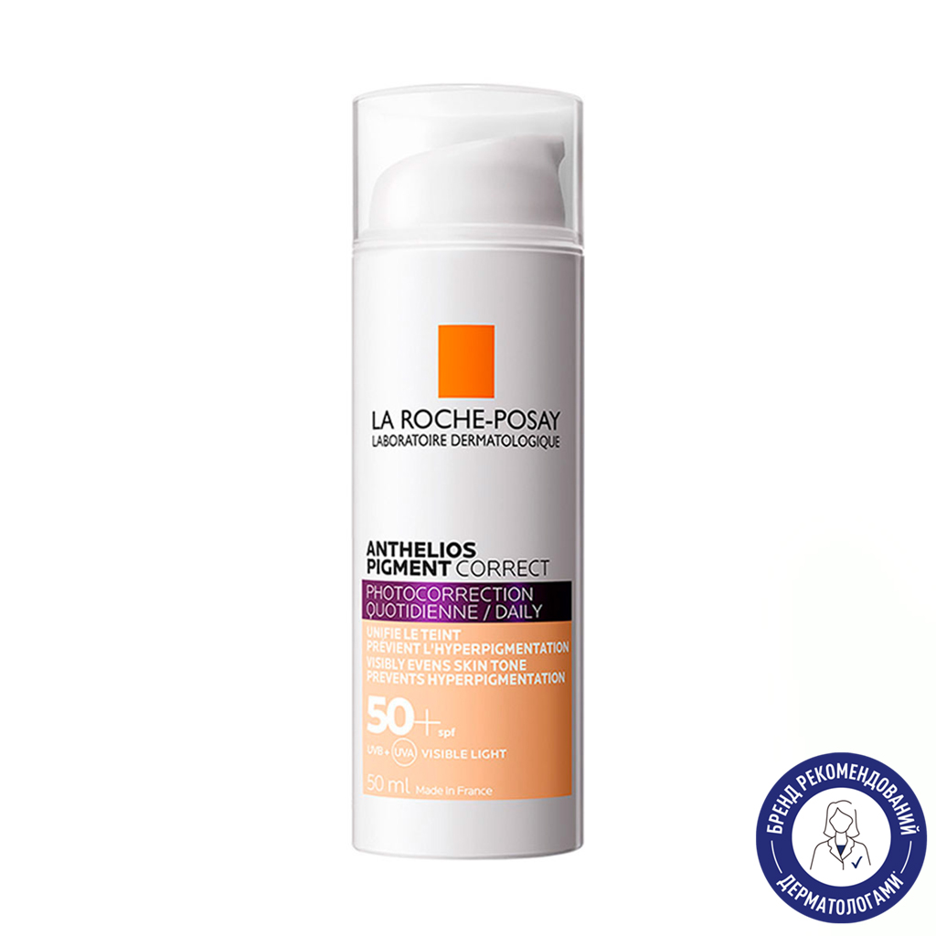 

Уцінка! Сонцезахисний коригуючий засіб La Roche-Posay Anthelios Pigment Correct SPF50+ для догляду за шкірою схильної до гіперпігментації, 50 мл
