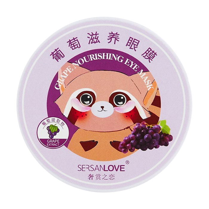 Акція на Гідрогелеві патчі для шкіри навколо очей Sersanlove Grape Nourishing Eye Mask з екстрактом винограду, 60 шт від Eva