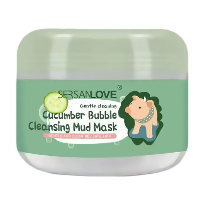 

Очищувальна бульбашкова киснева маска для обличчя Sersanlove Piglet Cucumber Bubble Cleansing Mud Mask з екстрактом огірка, 100 г