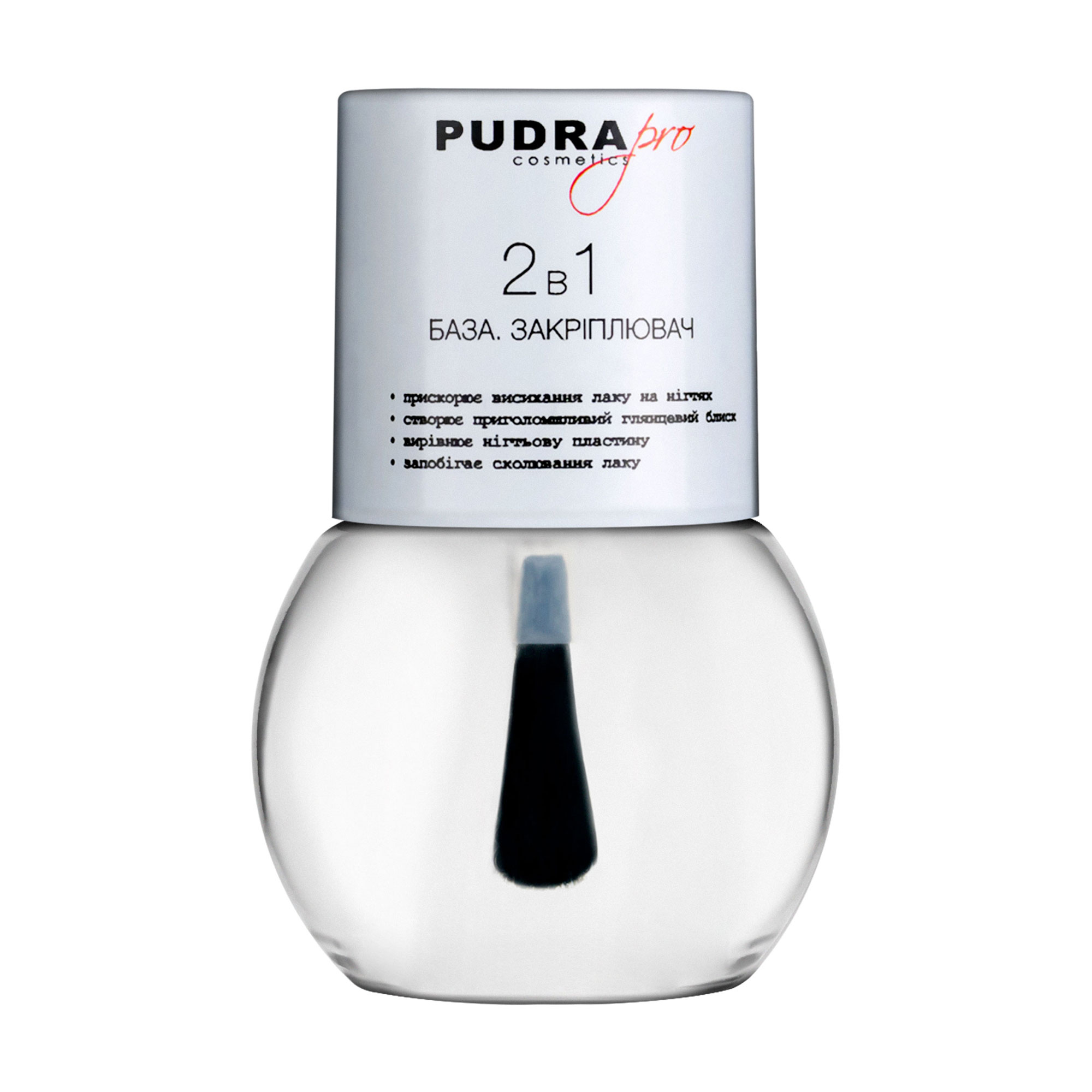 

Уцінка! База та закріплювач лаку для нігтів Pudra Cosmetics Pro 2 в 1, 13 г
