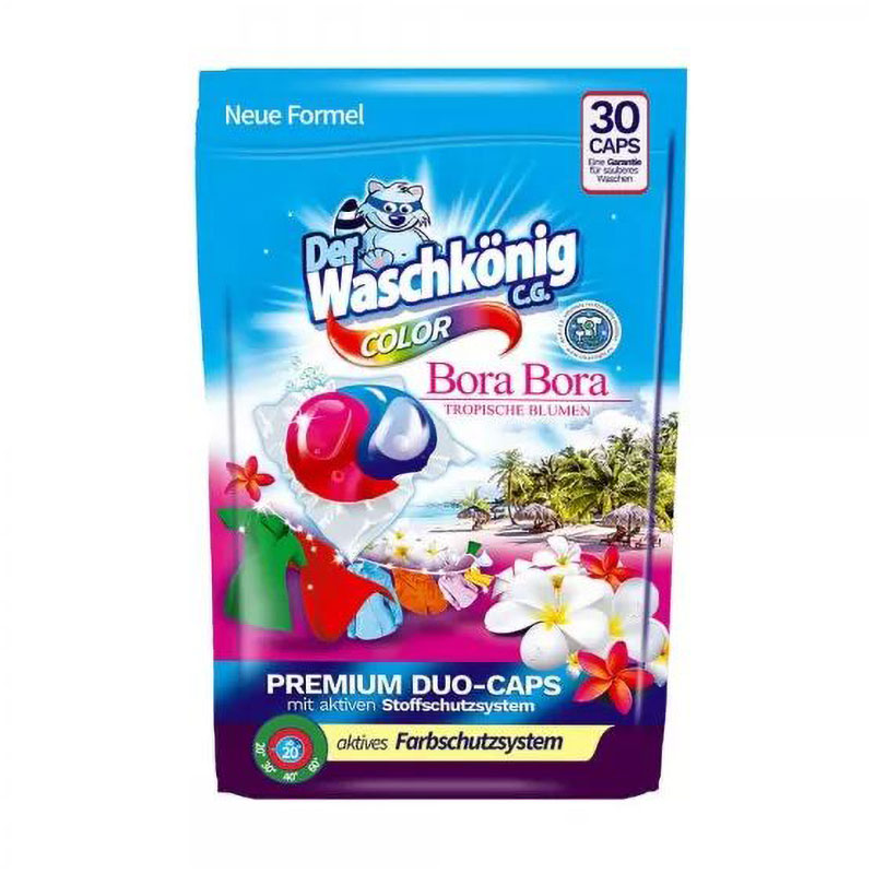 

Капсули для прання Der Waschkonig Color Bora Bora, 30 циклів прання, 30 шт