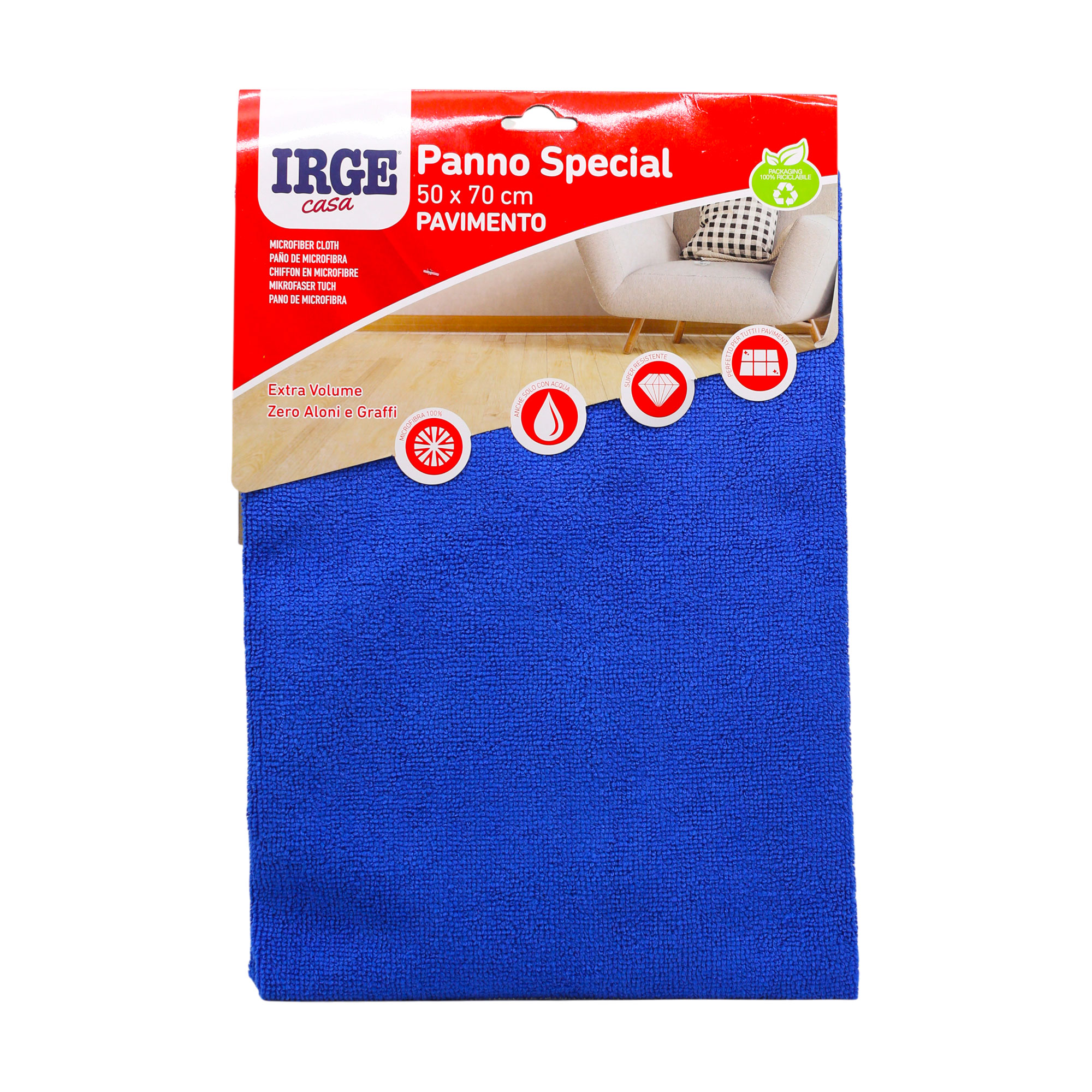 

Серветка для підлоги Irge синя, з мікрофібри, 50*70 см, 1 шт