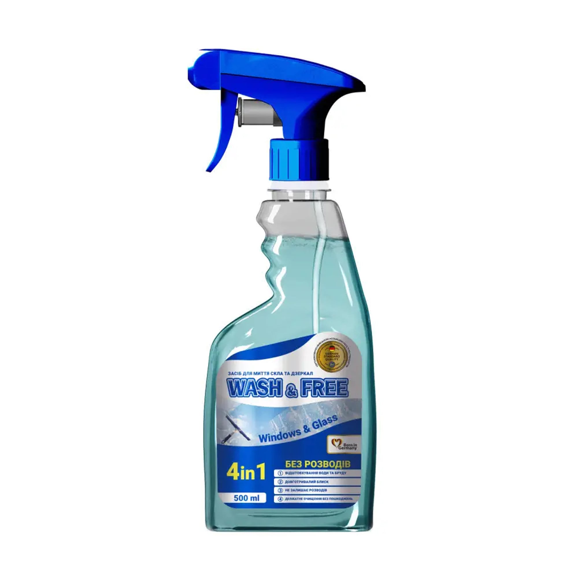 Засіб для миття скла і дзеркал Wash & Free, 500 мл