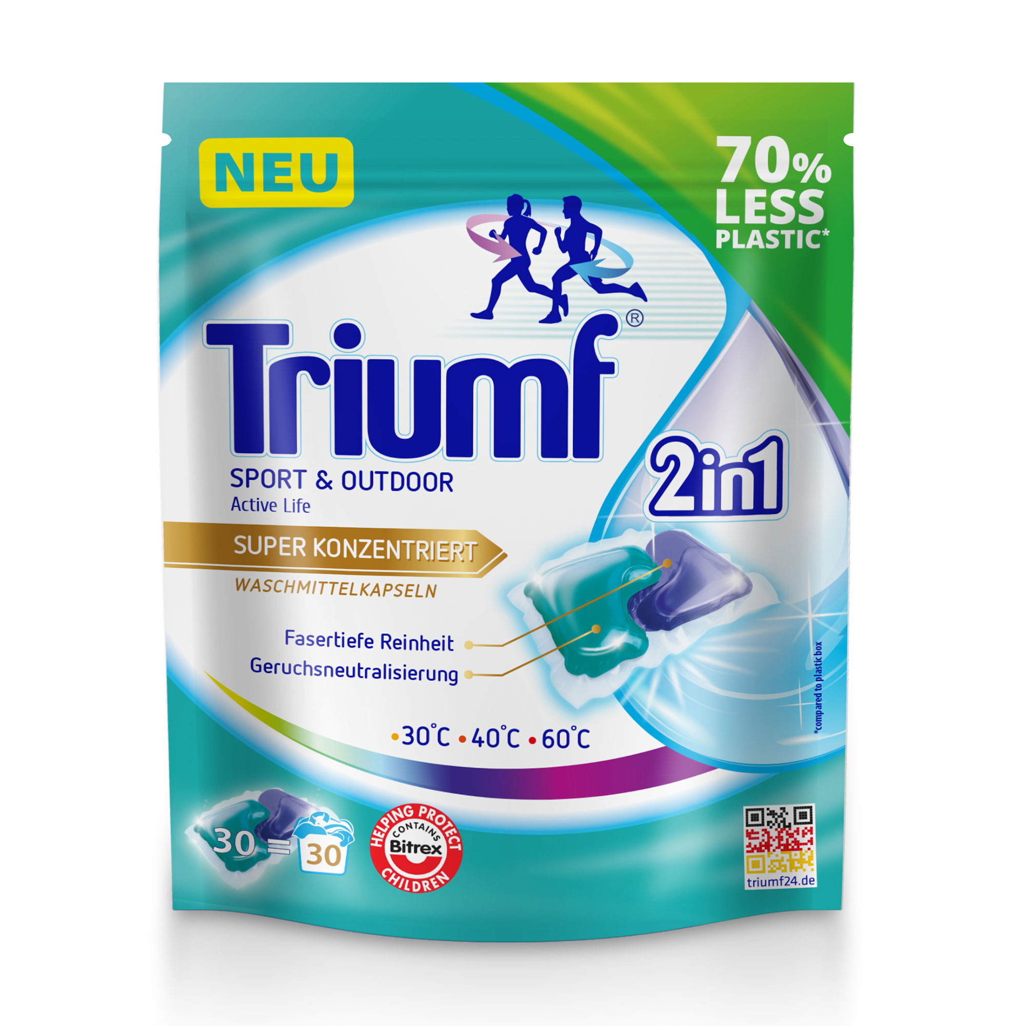 

Капсули для прання спортивного одягу Triumf Sport&Outdoor 30 циклів прання, 30 шт