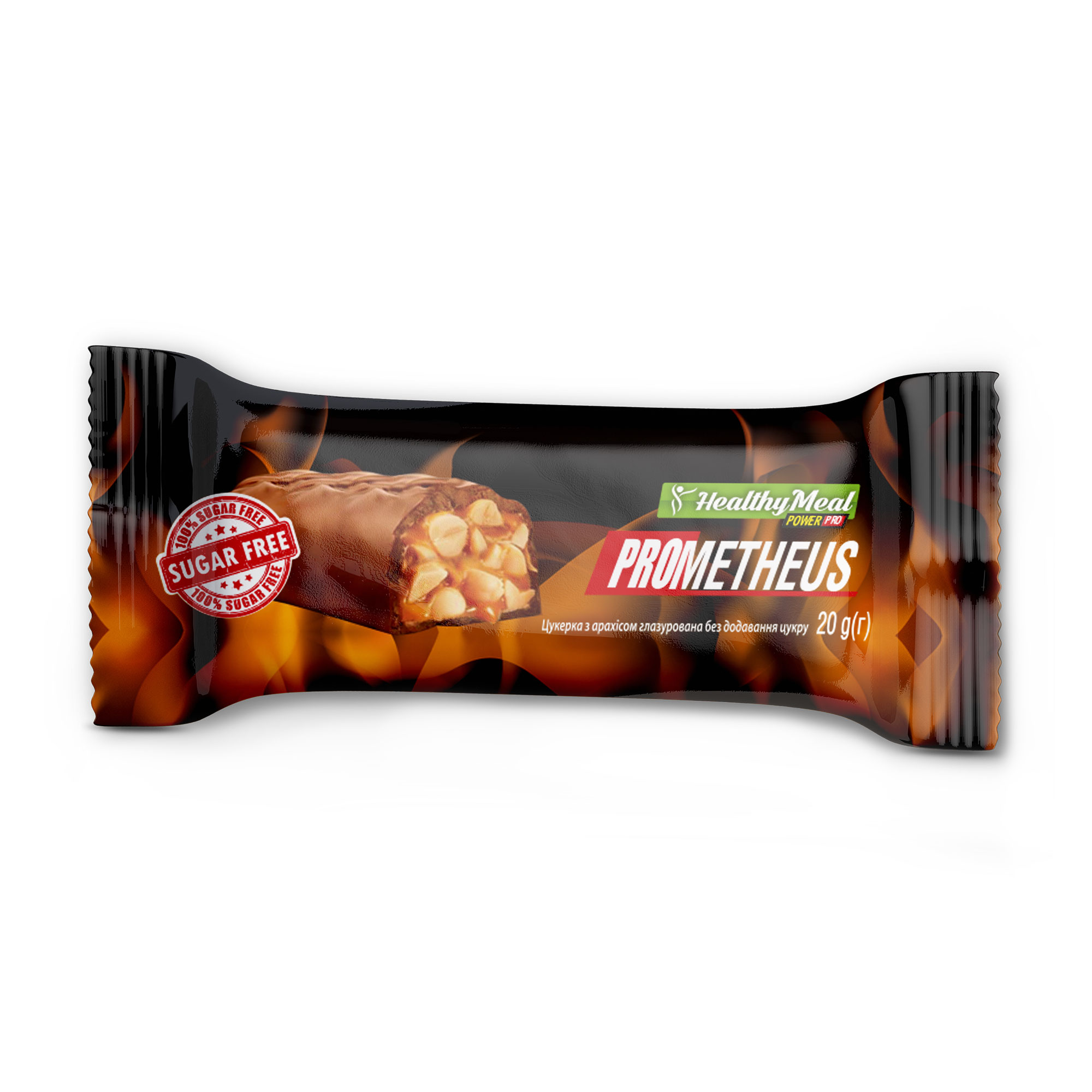 

Цукерка Power Pro Prometheus з арахісом, глазурована, без цукру, 20 г