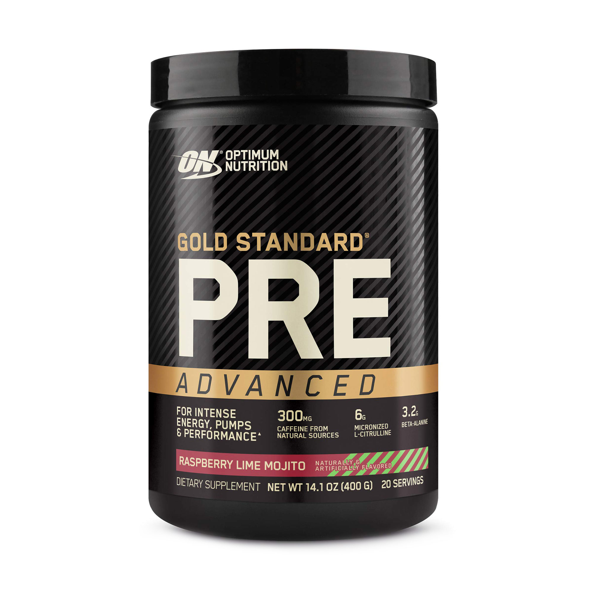 

Передтренувальний комплекс Optimum Nutrition Gold Standard Pre-Advanced Малина, лайм та мохіто, в порошку, 400 г