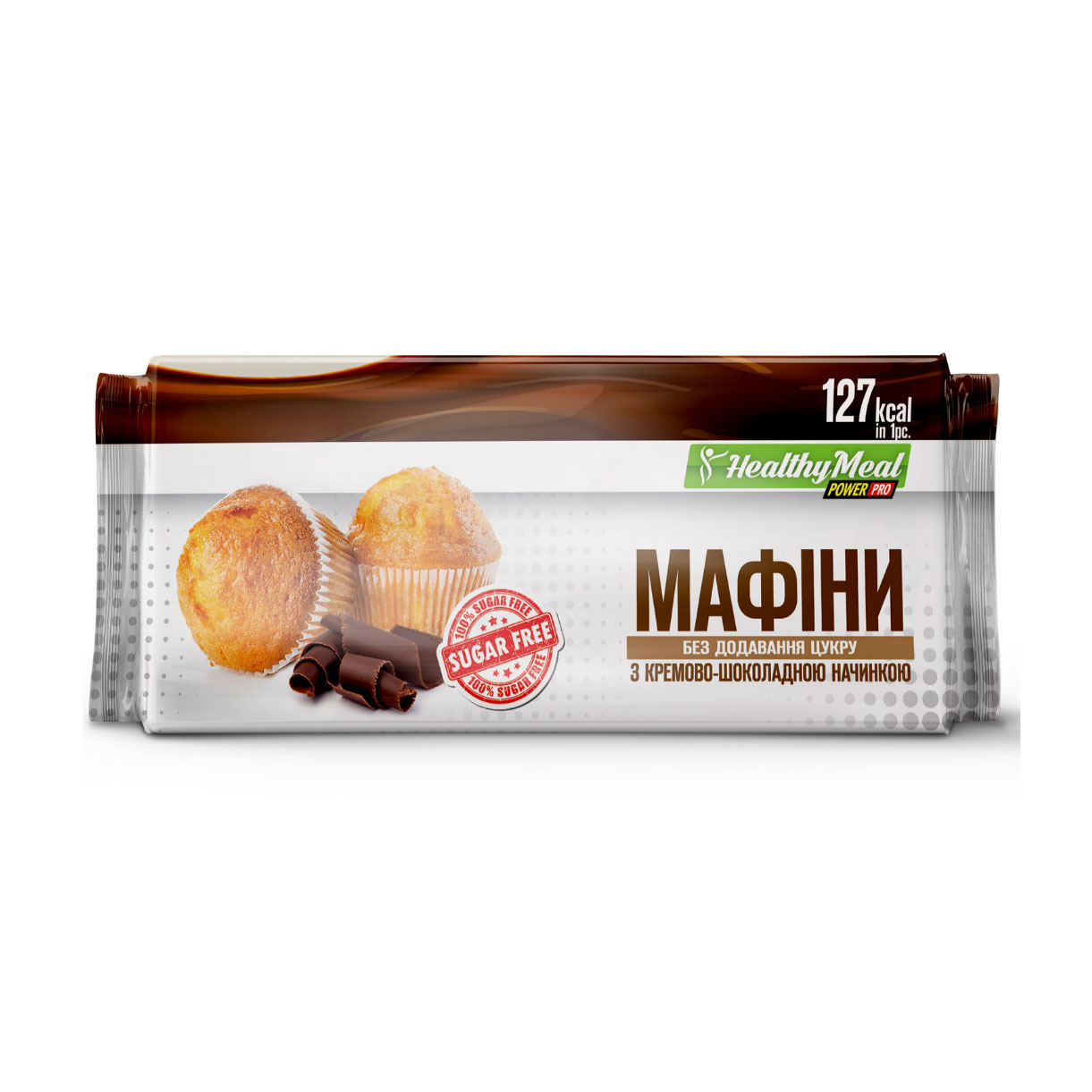 

Мафін Power Pro Healthy Meal з кремово-шоколадною начинкою, без цукру, 70 г