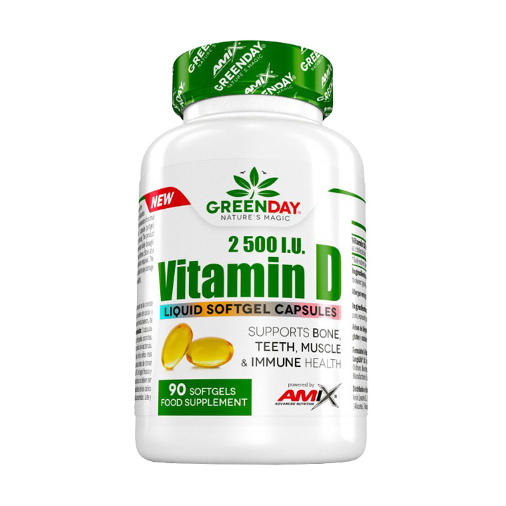 

Вітамін Д3 Amix Nutrition GreenDay Vitamin D3, 2500 MО, 90 капсул