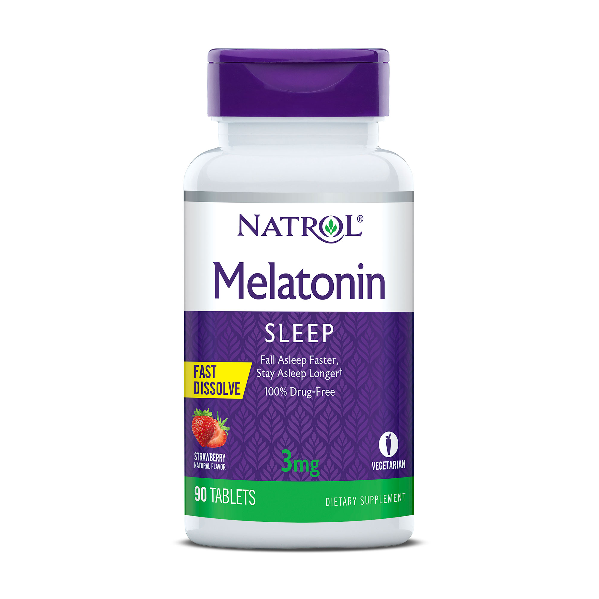 

Мелатонін Natrol Melatonin Sleep Полуниця, 3 мг, 90 таблеток