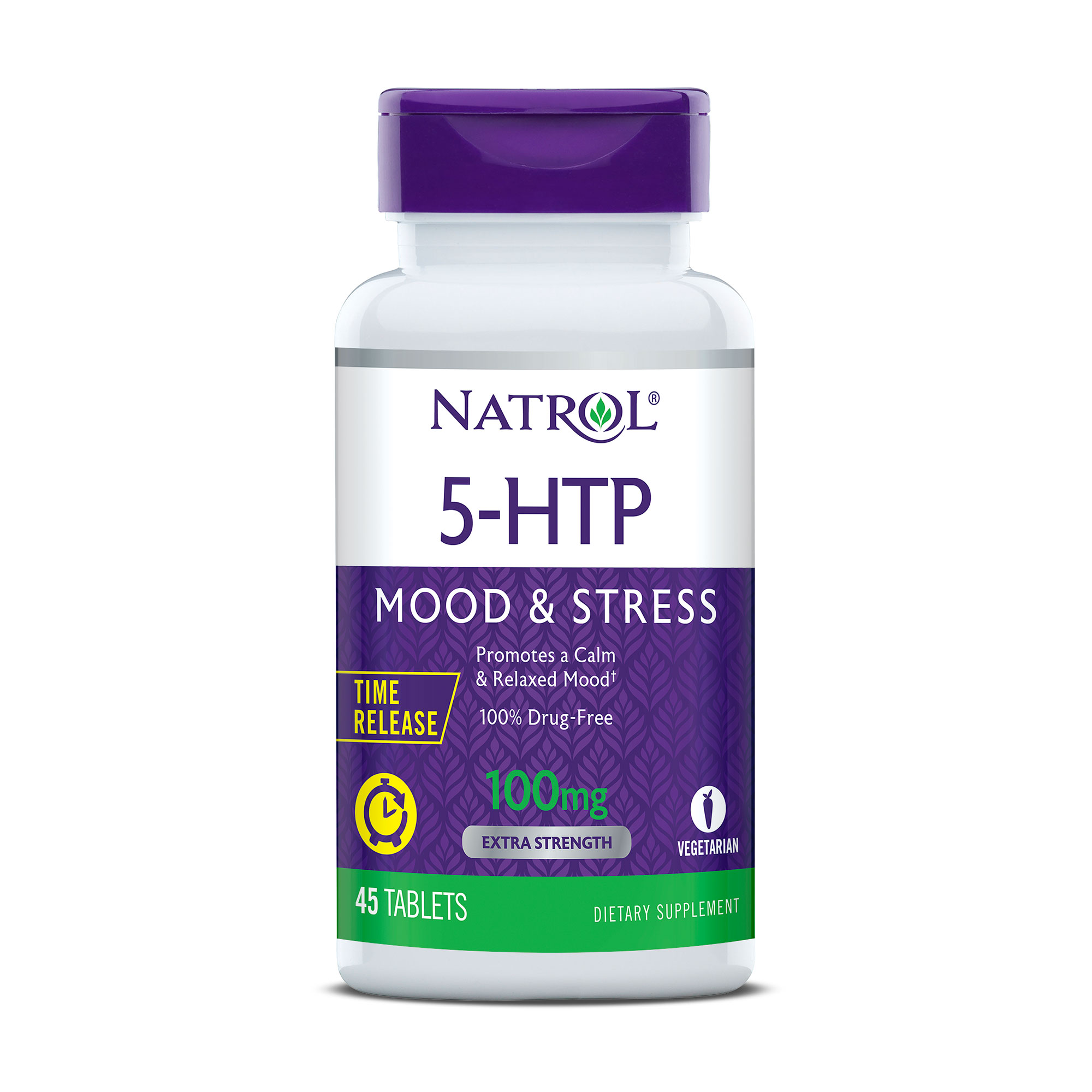 

5-Гідрокситриптофан Natrol 5-HTP Mood&Stress 100 мг, 45 таблеток