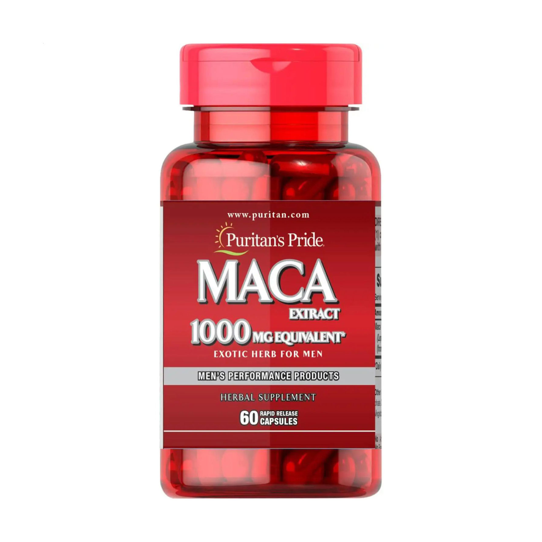 

Мака перуанська Puritan's Pride Maca Herb For Men для чоловіків, 1000 мг, 60 капсул