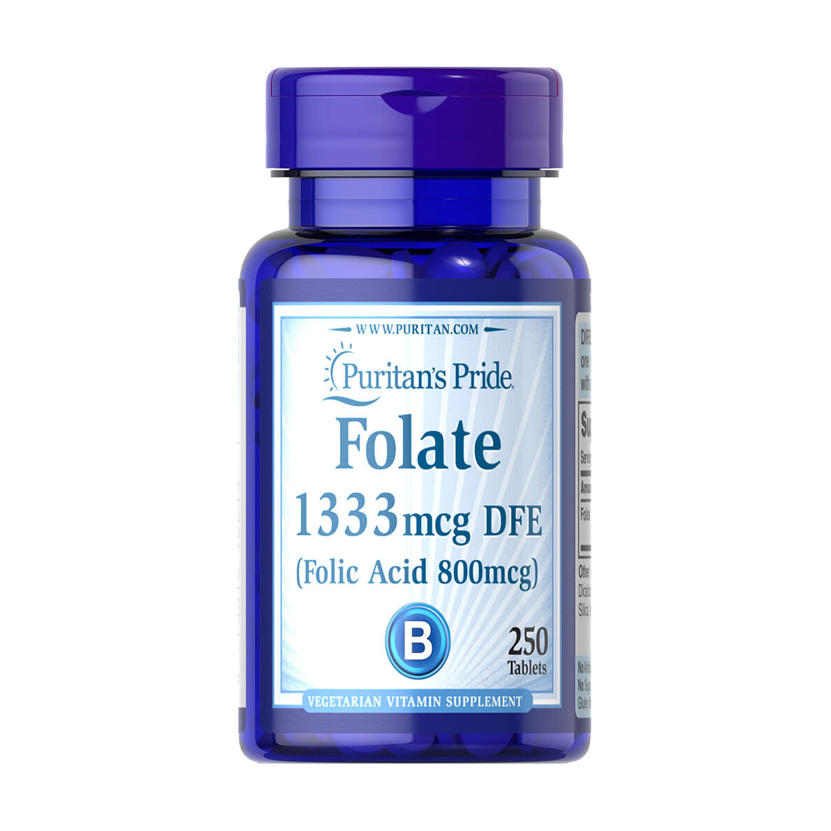 

Фолієва кислота Puritan's Pride Folic Acid 800 мкг, 250 таблеток