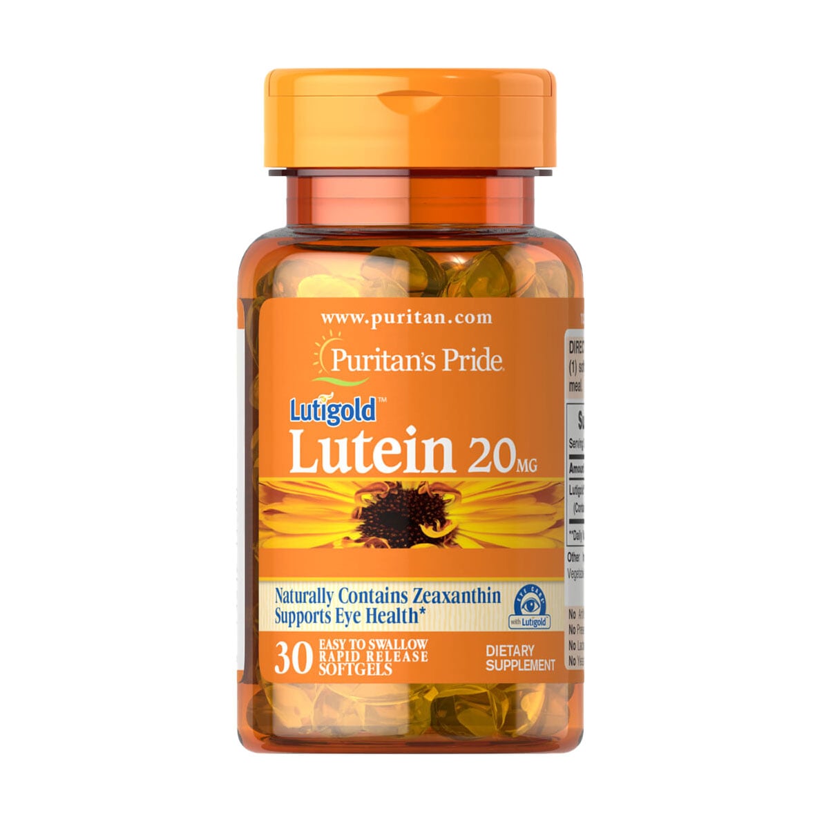 

Лютеїн Puritan's Pride Lutein With Zeaxanthin 20 мг, 30 капсул